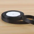 Μαύρη σατεν κορδέλα 1cm για συσκευασία δώρων λουλουδιών γάμου διακόσμηση χειροτεχνίας - Μαύρο