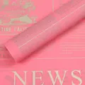 Papel de envolver flores rosa impermeable estilo periódico retro para ramo floral - 20 Piezas/Paquete / Oro carmesí