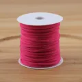 Faux suede cord 3mm pink velvet string for floral gift wrapping jewelry making craft supplies - Rose Red
