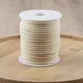 50 Yards Faux Suede Cord 3mm Width Floral Gift Packaging Ribbon Beige Craft Spool - Cream Beige