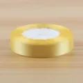 Yellow satin ribbon 2cm wide for gift wrapping and floral bouquets packaging daily craft decor. - Gold