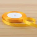 Yellow Ribbon 1cm Satin Ribbon for Floral Packaging Cake Baking Bouquets Gift Wrapping Decor - Golden Yellow