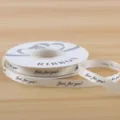 White satin ribbon 1cm width, Just for you printed gift wrapping ribbon for DIY craft floral. - 1CM*32 Yards/Roll / Off White