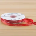 Red satin ribbon 1cm wide with Just for you print, perfect for gift wrapping and floral bouquets. - 1CM*32 Yards/Roll / Bright Red