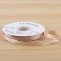1cm English printed ribbon for gift wrapping, flower bouquets, and DIY baking packaging. - 1CM*32 Yards/Roll / Light Coffee