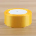 Gelbes Satinband 4cm Stoffband Geschenkband fuer Blumenstrauss Verpackung DIY Handarbeit - 25 Yards Pro Rolle / Goldgelb