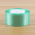 Hellgrünes Satinband 4cm breit für Geschenkverpackungen und florale Bastelarbeiten. - 25 Yards Pro Rolle / Türkisblau