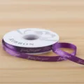 Purple satin ribbon 1cm width with Just for you text print for floral gift wrapping DIY craft. - 1CM*32 Yards/Roll / Deep purple