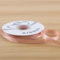 Pink satin ribbon roll 1cm wide with English text print for gift wrapping and floral decoration - 1CM*32 Yards/Roll / Champagne