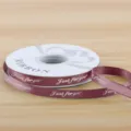 1cm Mauve Satin Ribbon Just For You Printed Fabric Ribbon for Gift Wrapping Florist Craft - 1CM*32 Yards/Roll / Lilac Purple