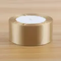 Goldenes Satinband 4cm breit für Blumenverpackung, Geschenke und DIY handgefertigte Bastelprojekte. - 25 Yards Pro Rolle / Khaki