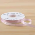 1cm pink satin ribbon roll with text for gift wrapping, flower bouquet, and baking decoration. - 1CM*32 Yards/Roll / Light Pink