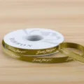 1cm ribbon printed with Just for you English text, perfect for DIY flower bouquets and gift wrapping. - 1CM*32 Yards/Roll / Light gold