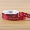 Burgundy satin ribbon with Just for you print, 2.5cm wide for flower bouquet gift wrapping. - just for you 2.5CM*30 Yards/Roll / Burgundy