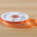 1cm orange satin ribbon with Just for you text, perfect for gift wrapping and floral bouquets. - 1CM*32 Yards/Roll / Hermes Orange