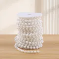 Αλυσίδα μαργαριταριών 3+8mm σχοινί από τεχνητά μαργαριτάρια για ανθοδέσμη διακόσμηση - Λευκή αλυσίδα μαργαριταριών 8mm