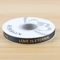 Nastro grosgrain nero con stampa dorata per confezione regalo di bouquet di fiori fai da te. - 1CM*32 Iarde/Rotolo Stampato a Caldo / Nero