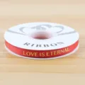 Red ribbon with gold foil lettering love is eternal, perfect for gift packing crafts. - 1CM*32 Yards/Roll Gold Stamped / Red