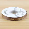 1cm brown grosgrain ribbon with gold lettering love is eternal for gift wrapping crafts - 1CM*32 Yards/Roll Gold Stamped / Dark Coffee