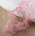 Roze gerimpelde organza mesh lint voor bloemenverpakking boeket decoratie 1st - Effen roze