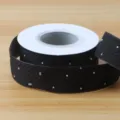Μαύρη υφασμάτινη κορδέλα με στρας 2.5cm με λαμπερά κρύσταλλα σε ρολό για δώρα. - 2.5cmx10 Yards / Μαύρο
