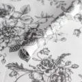 Papier de soie floral noir et blanc pour emballage de bouquet et cadeaux floraux faits maison. - Noir