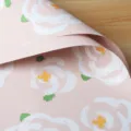 Thickened pink floral wrapping paper with white abstract flower print for premium bouquet packaging. - Sweet Pink