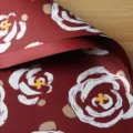 Dark red floral wrapping paper with white abstract flower print, thick gift bouquet wrap. - Burgundy