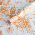 Papier de soie d'emballage floral motif fleur orange matériel emballage bouquet DIY - Orange