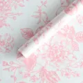 Rouleau de papier de soie à fleurs roses pour emballage de bouquet cadeau de fleuriste - Rose