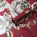 Waterdichte bloemeninpakpapierrol met retro grote pioenbloemdesign en gouden accenten. - 20 Stuks/Pak (56x56cm) / Maya Rood