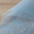 Light blue waterproof floral wrapping paper roll, elegant rose pattern bouquet packaging material. - Rose Beauty 20 Sheets / 56*56cm/Sheet / Blue
