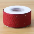 Red rhinestone decorative ribbon roll for gift wrapping, flower bouquet packaging, and DIY crafts. - 4.0cmx10 Yards / Burgundy