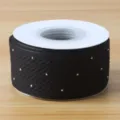 Black ribbon roll with silver dots for gift packaging and DIY floral crafts decoration - 4.0cmx10 Yards / Black
