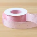 Pink Rhinestone Ribbon 2.5cm Sparkly Silk Ribbon for Gift Wrapping DIY Flower Bouquet Decor - Pink Rhinestone Studded Satin Ribbon, 2.5cm*20 Yards/Roll / Pink