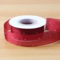 Red 2.5CM Rhinestone Ribbon Spool Silk Ribbon for Gift Wrapping and Craft DIY Decor - Wine Red Rhinestone Studded Satin Ribbon, 2.5cm*20 Yards/Roll / Burgundy