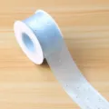 Light blue sheer ribbon roll with sparkling rhinestones, 2.5cm width for gift wrapping and DIY. - Blue Satin Ribbon with Rhinestones 4cm x 20 Yards Per Roll / Blue