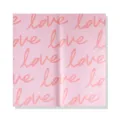 Papel de envolver flores rosa impermeable con estampado de love para ramos románticos. - 20 Piezas/Paquete / Rosa