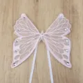 Accesorio decorativo para ramo de flores de mariposa bordada rosa con strass brillantes. - 1 unidad/paquete / Rosa