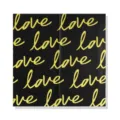 Schwarzes wasserdichtes Blumenpackpapier mit gelbem Love Text für wunderschöne Blumensträuße. - 20 Stück/Packung / Schwarz Und Gelb