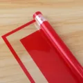 Waterproof OPP cellophane floral wrapping paper with red border for flower bouquet packaging. - 54*54cm/Sheet 20 Sheets/Pack / Red
