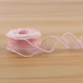 Pink pearl organza ribbon for DIY flower bouquet wrapping and gift packaging decoration. - Anemone Pink