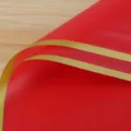 Red gold edge waterproof jelly film flower wrapping paper for DIY floral bouquet packaging. - 20 Pieces/Pack / Bright Red