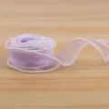 4cm purple organza ribbon with pearl edge, DIY craft gift wrapping and flower bouquet. - Light Purple