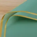 Green floral wrapping paper with gold trim waterproof jelly film for DIY flower bouquet decoration. - 20 Pieces/Pack / Emerald Green