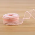4cm pink pearl organza ribbon for DIY floral bouquet wrapping and gift box packaging decoration - Champagne