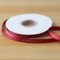 1cm red ribbon for flower gift packaging diy bouquet cake wrapping decoration roll - 1cm*32yd/Roll (love forever) / Burgundy