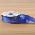 Blue satin ribbon roll with printed text just for you for flower and gift wrapping. - just for you 2.5CM*30 Yards/Roll / Sapphire Blue