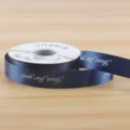 Dark blue satin ribbon with 'Just for you' print, perfect for flower bouquets and gift wrapping. - just for you 2.5CM*30 Yards/Roll / Dark Blue