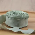 Hellgrüne geraffte Schleifen-Variante, 2.5cm Breite Stoff-Fischschwanz-Spitze für Geschenke. - 2.5cmx10 Yards / Seegrasgrün
